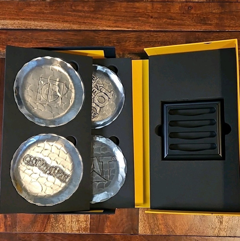 Caterpillar 100 Years Centennial Coasters Set 4pcs
