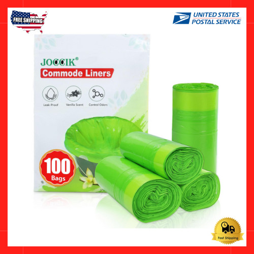 Commode Liners for Bedside Commode Vanilla Scented 100pcs Disposable Bags Univer