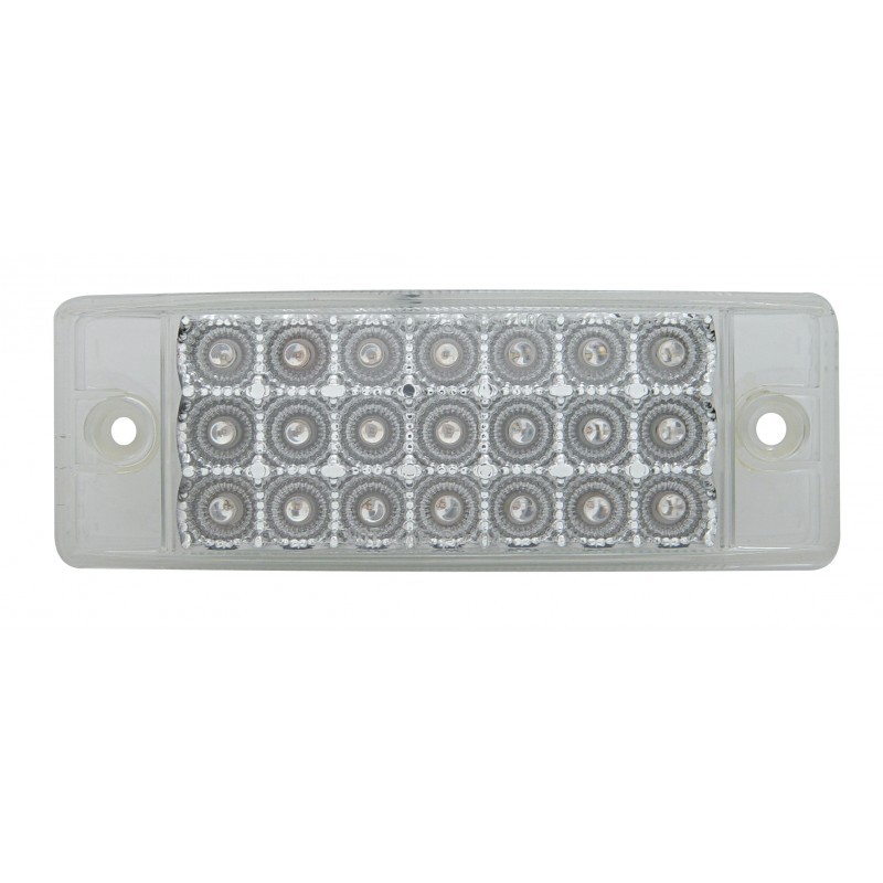 Rectangular Clearance Marker Light 21 LED - CLEAR LENS / RED LED