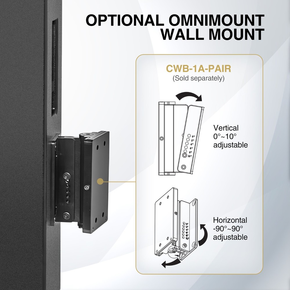 Sound Town Passive Wall-Mount Column Line Array Speaker 6x5", Black (CARPO-P12B)