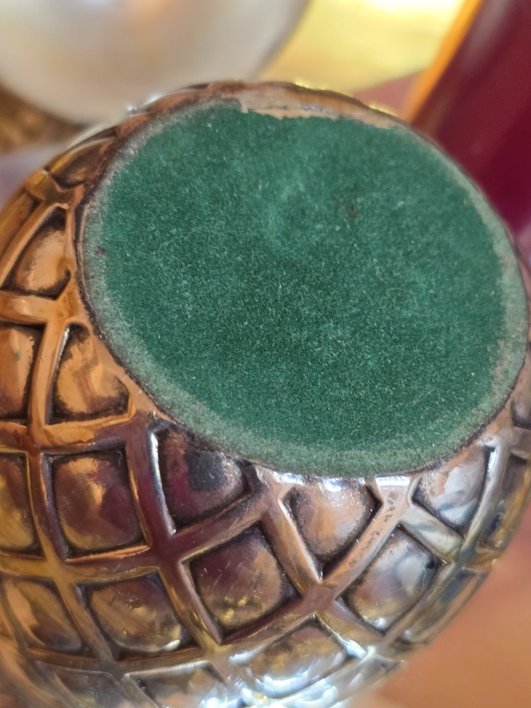 vintage silverplated pineapple trinket /cigarette box