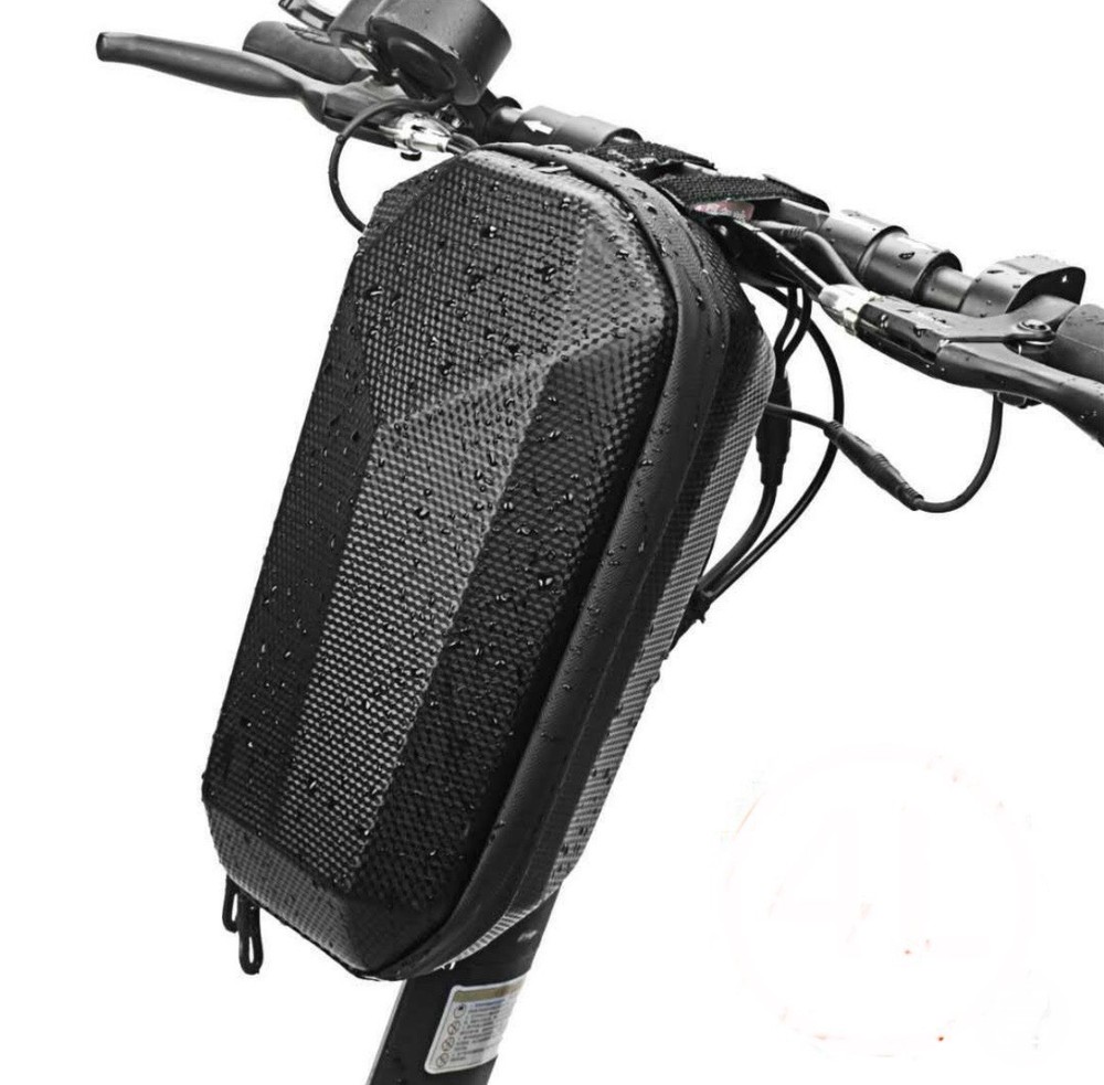 Black E Scooter Handlebar Bag - Secure  - Waterproof  - Hard Shell