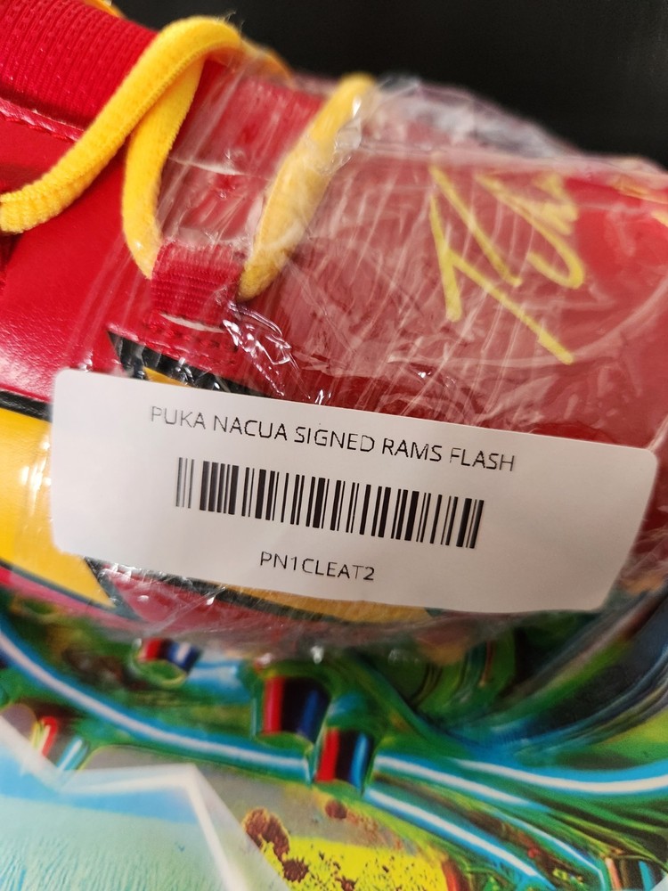 Puka Nacua Autographed "The Flash" Cleat Certified.