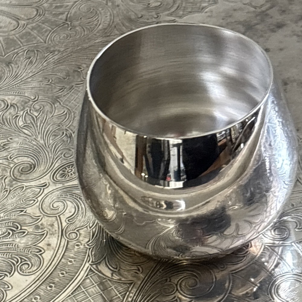 VTG Oneida Silver Plated Punch Bowl Set Punch Bowl Ornate Tray 12 Cups & Ladle