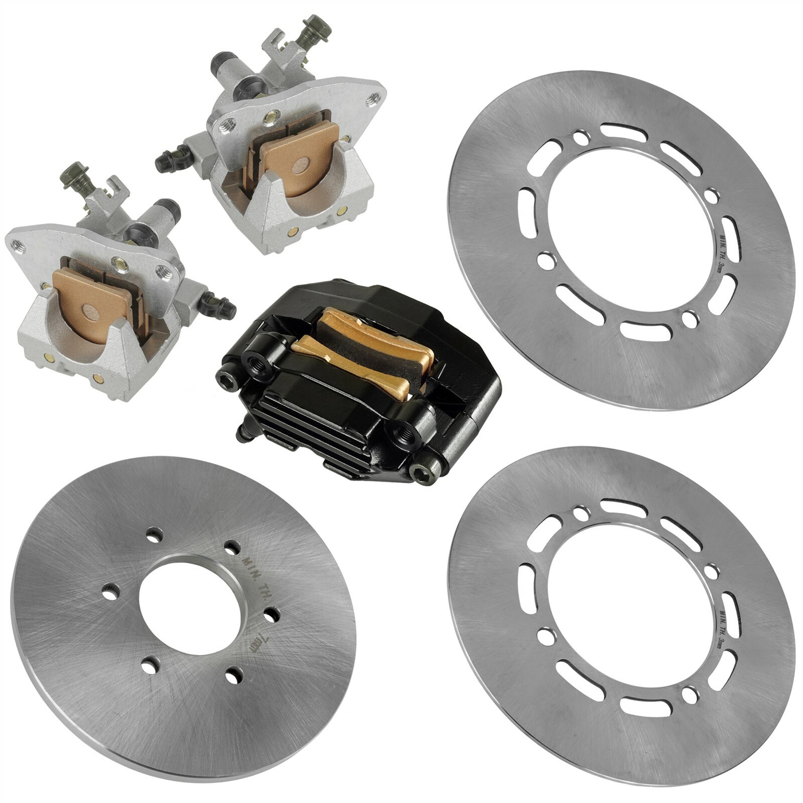 Fits Yamaha Grizzly 660 Front Rear Brake Caliper w/ Disc Pad YFM660F 4X4 2003-08