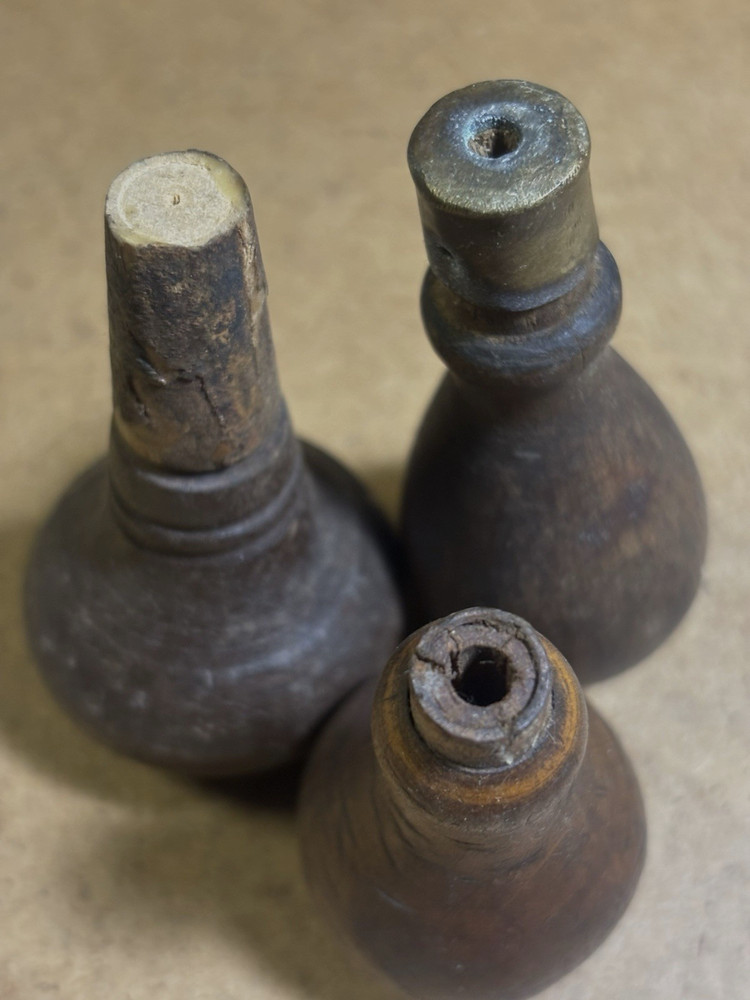 4 Antique Carving Chisels Gouges Handles Only