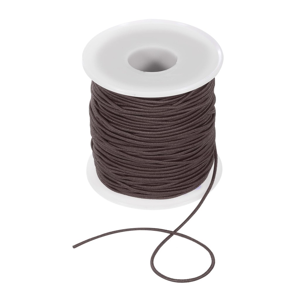 uxcell 1.2mm Elastic String Cord Thread Beading 1.2mm, Brown