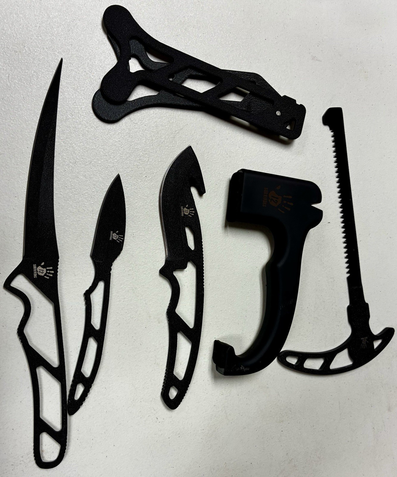 12 Survivors Portable Hunting Field Dressing Kit Knife & Saw Set with MOLLE Case