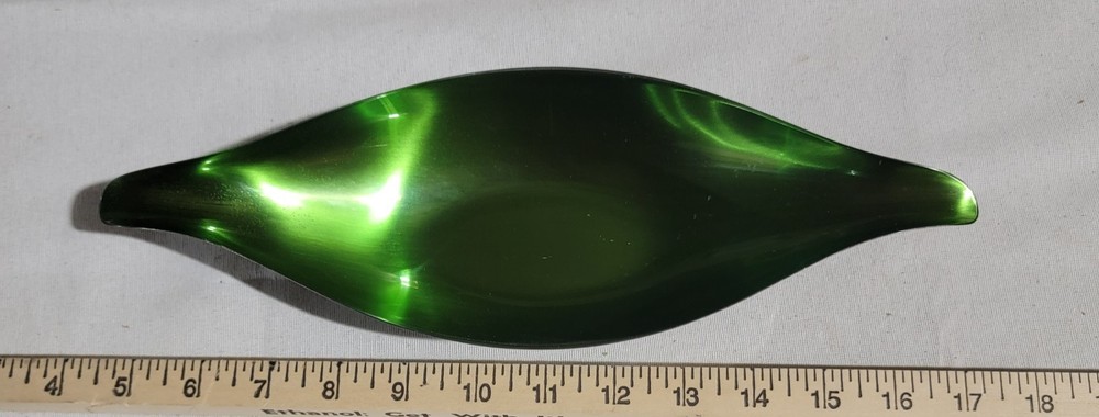 Wallace Green Enamel & Silver Plate Long Modernist Bowl/Dish