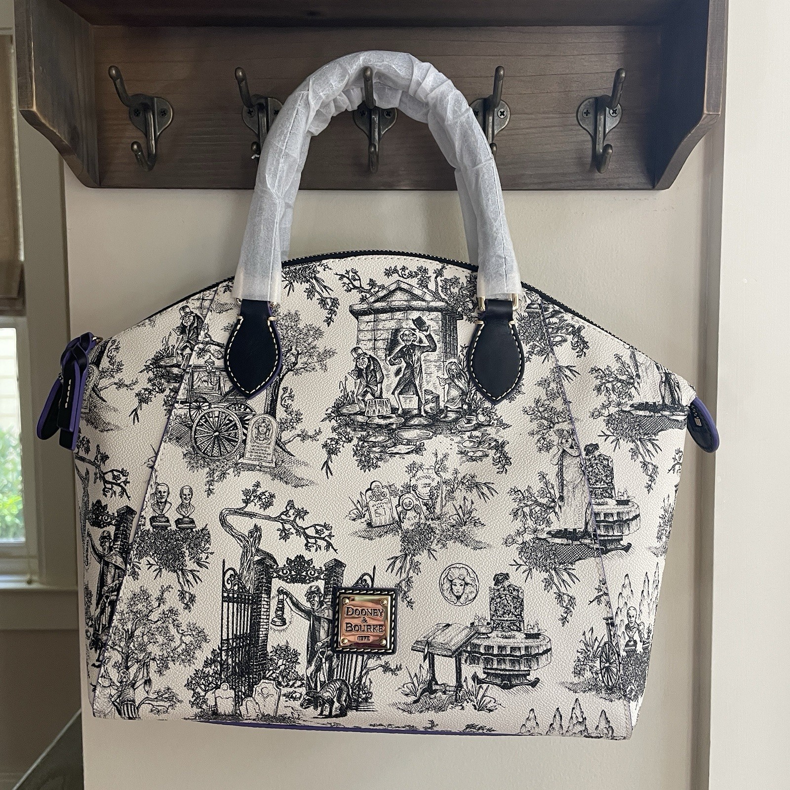 Dooney & Bourke Disney 2025 Haunted Mansion Toile Satchel Bag - NWT