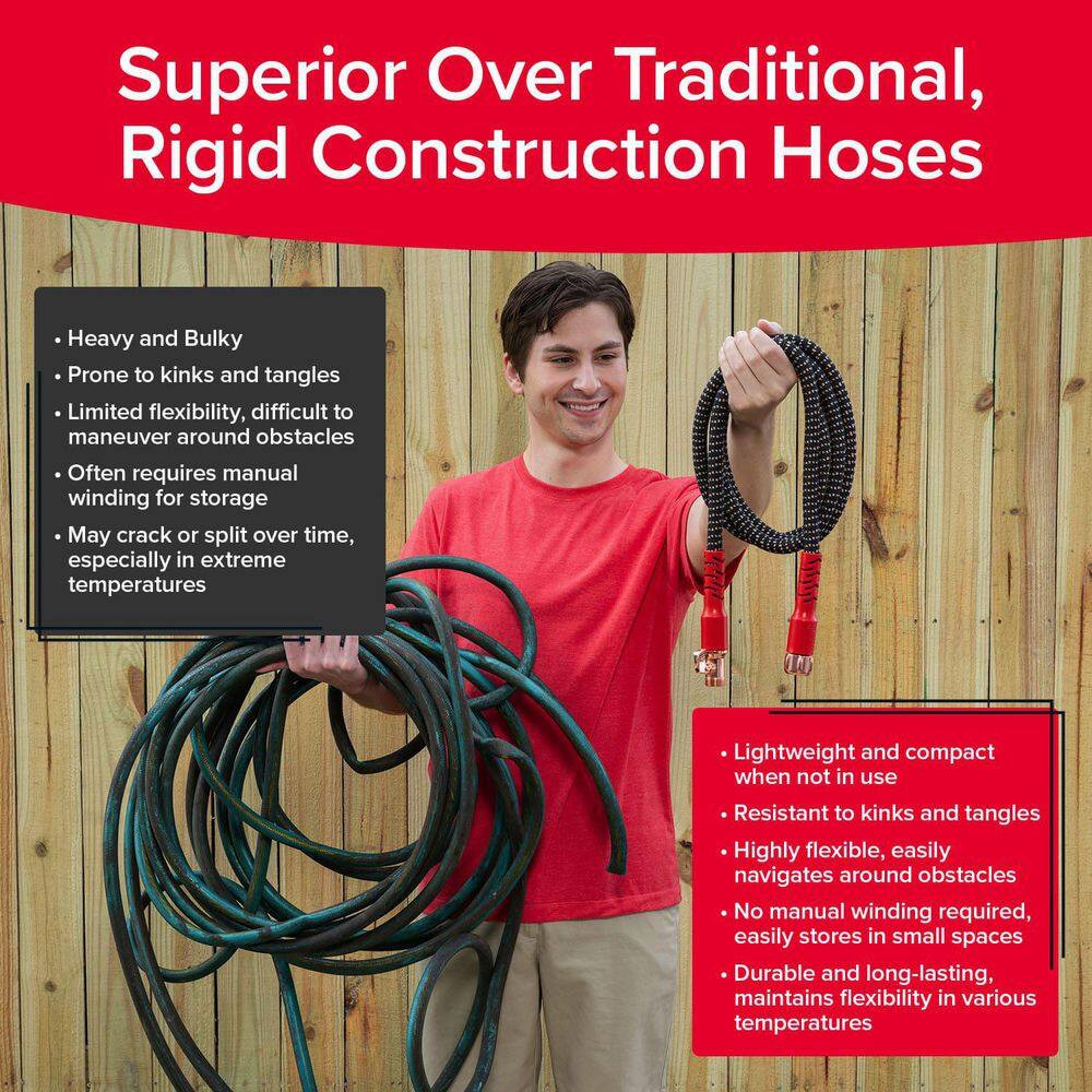 Copper Head 3/4 in X 75 Ft. W/New Pocket Pivot Expandable Garden Hose, Swivels 3