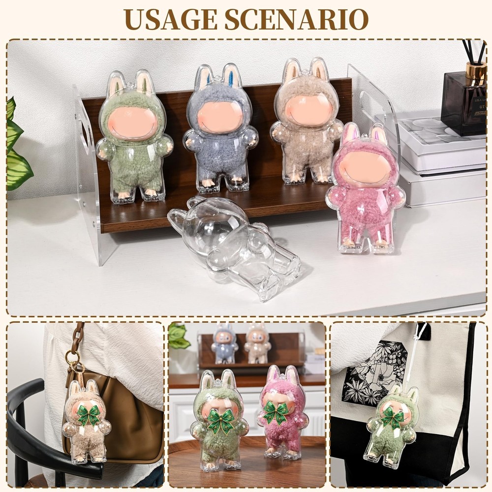 [2-Pack] Clear Protective Cases Compatible with LABUBU Monsters Exciting-with...