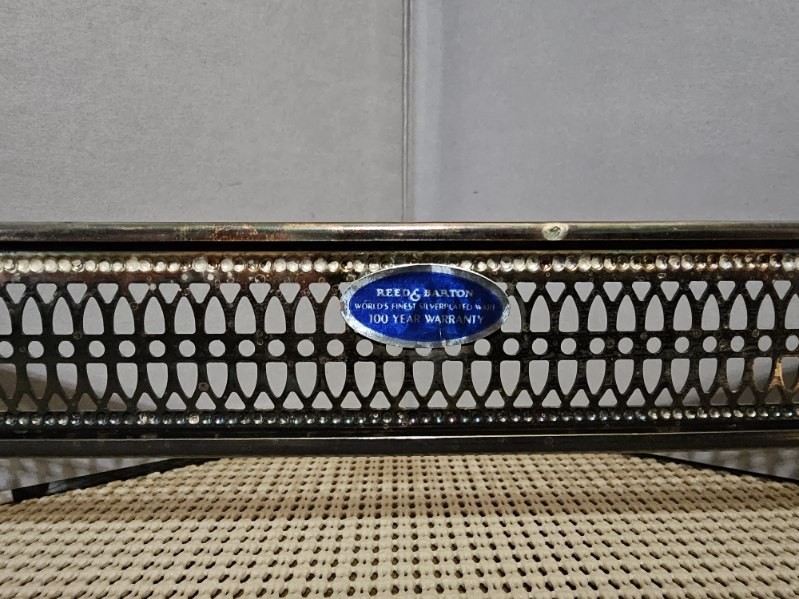 Reed & Barton Silver Plated Casserole Dish Holder Rectangular. SOLD AS IS.