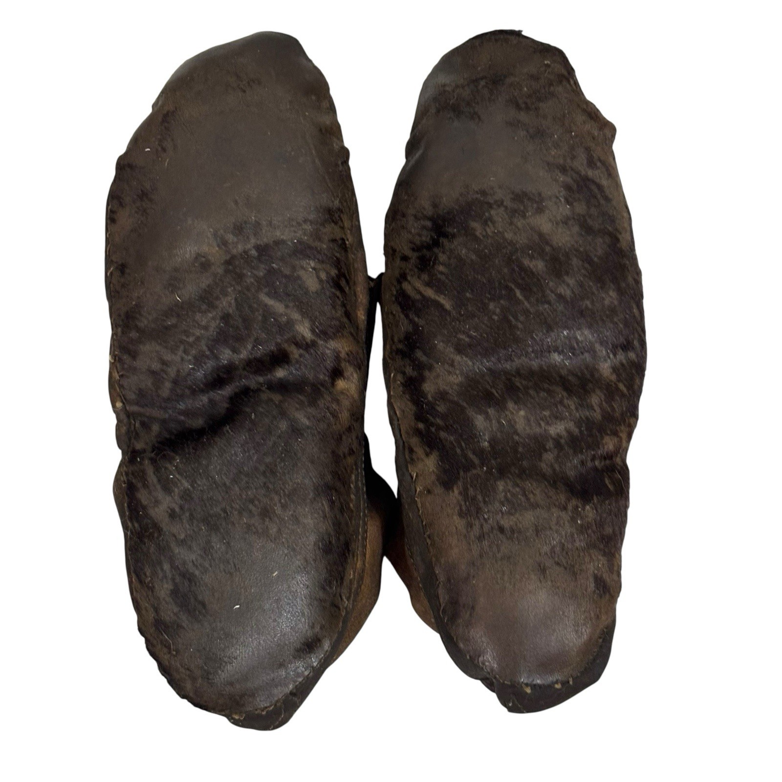 Old Antique Plains Native American Indian Beaded Moccasins Decorated Hide Shoes