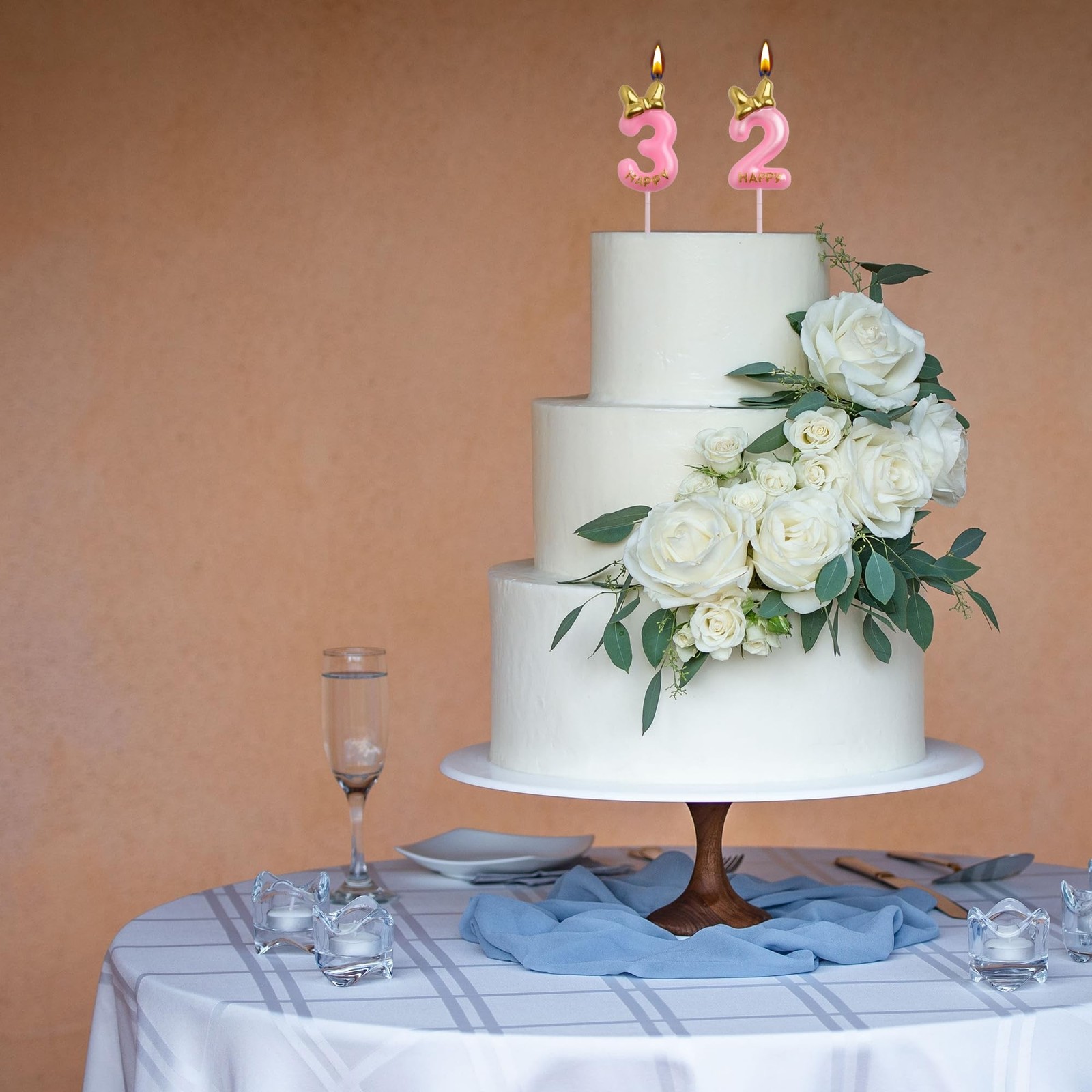 23rd 32nd Birthday Candles, Pink 32 23 Year Old Cake Topper Cute Number Birth...