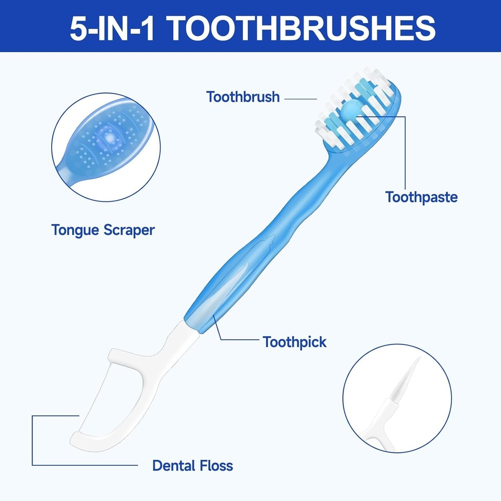 Toothpaste Tongue Scraper Picks Floss Travel Case Disposable Toothbrushes-paste