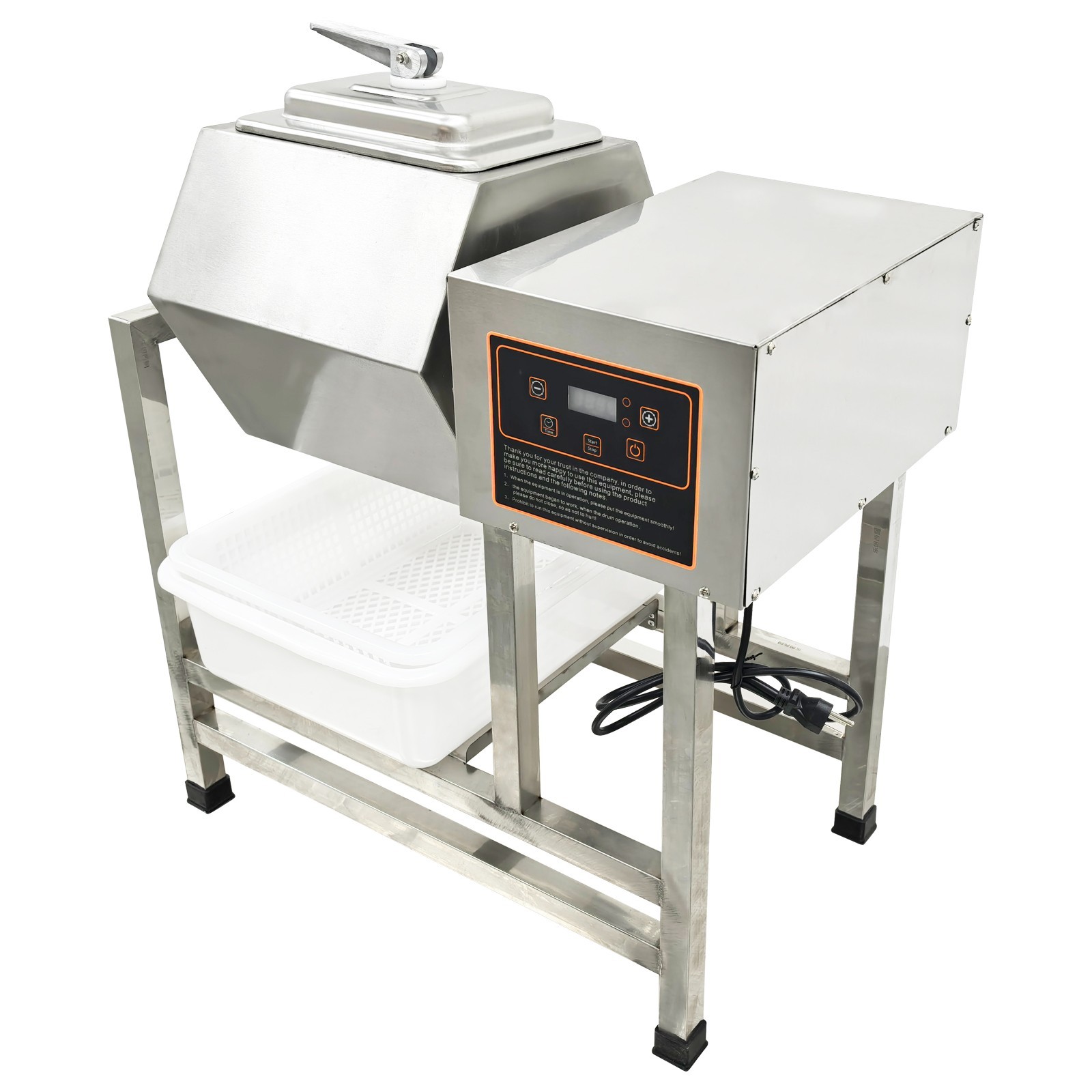 110V Fully Automatic Meat Tumbler Marinator Microcomputer Control Max 44 lbs