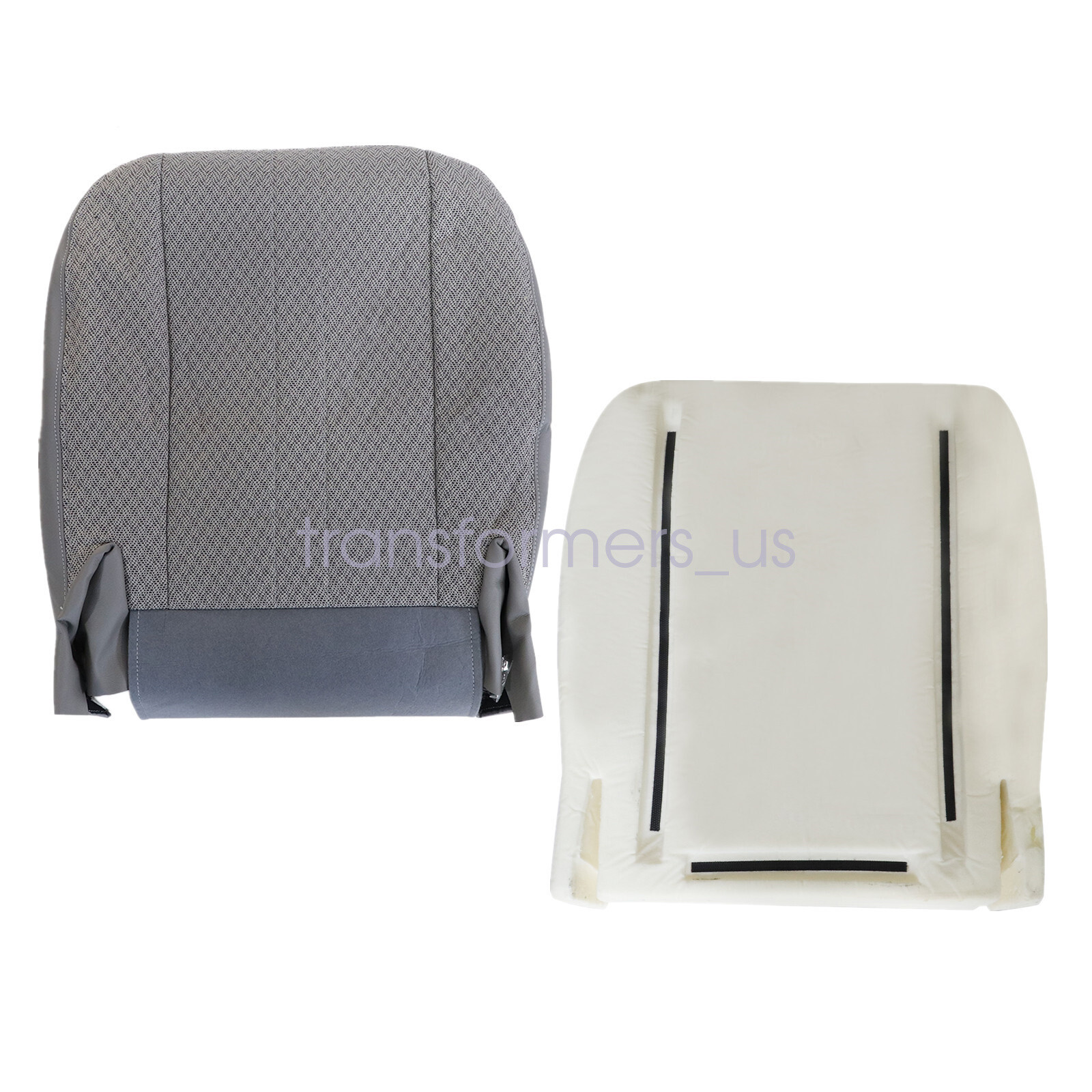 For 2003-2014 Chevy Express Driver & Passenger Cloth Seat Cover & Foam Cushion