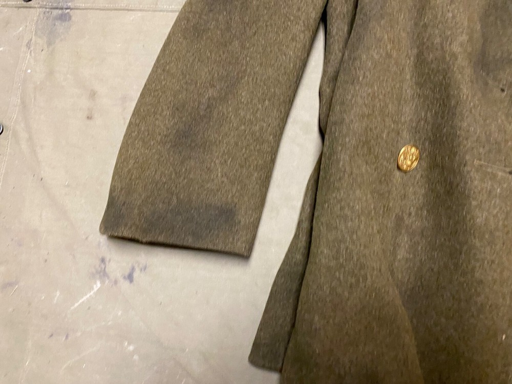 ORIGINAL WWII US ARMY WINTER M1938 "CUT DOWN" OVERCOAT COAT- LARGE 44R