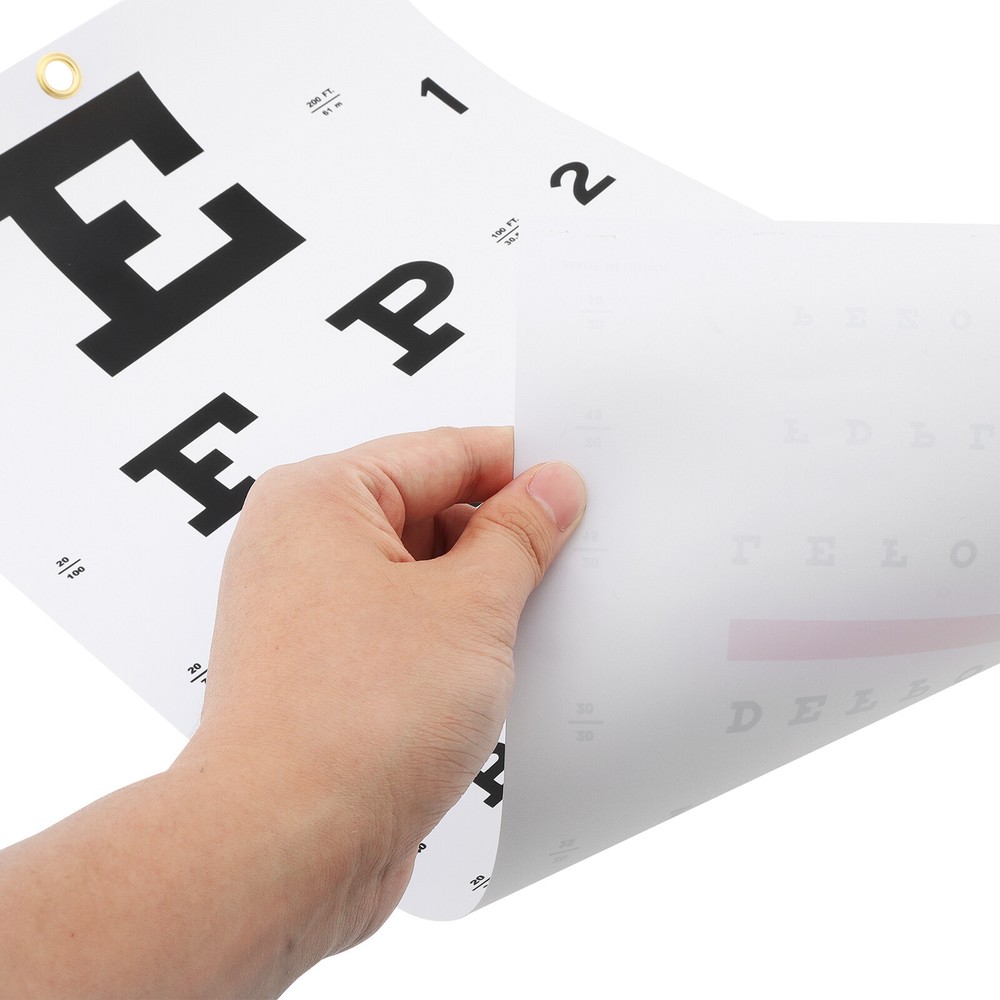 Eye Chart Set for Eye Exam Color Bars Educational PVC Non-Reflective Wall Chart