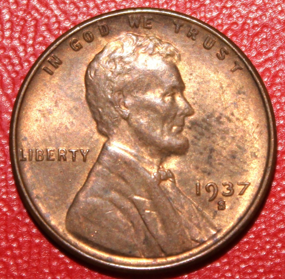 1937-S 1C RB Lincoln Cent - UNC #6435