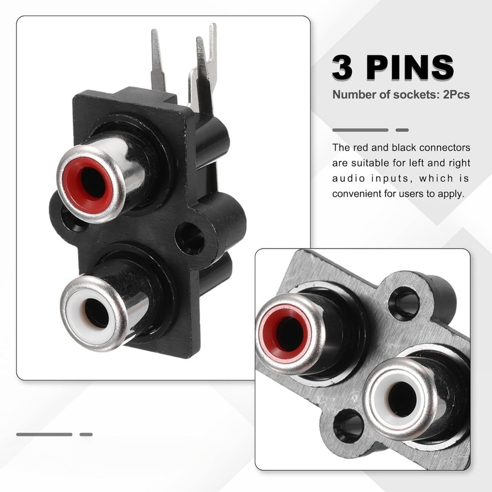 Good Quality 2PCS RCA Female Socket Panel Mount Connector for Home Audio Systems