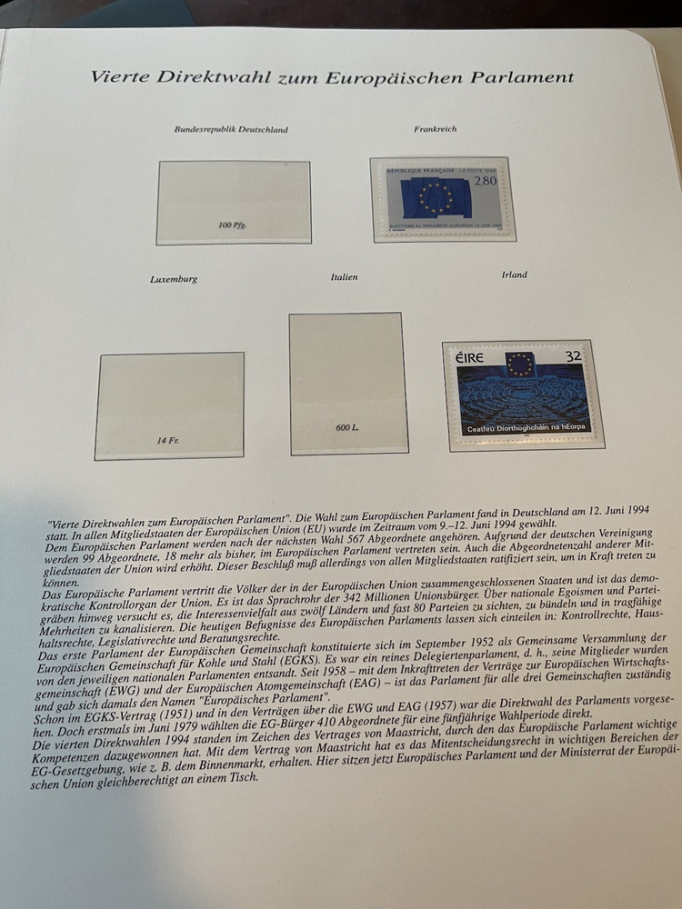 Stamp Album Europa Briefmarken Hingeless 93-95 Sieger-Verlag w/ stamps + sheets