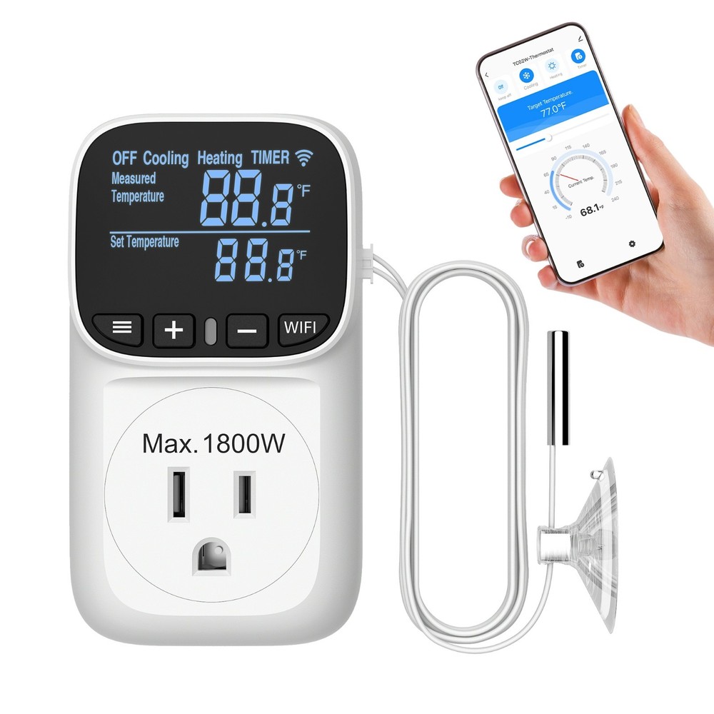 DEWENWILS Smart WiFi Temperature Controller, 15A 1800W, 24 Hour Schedule Timer