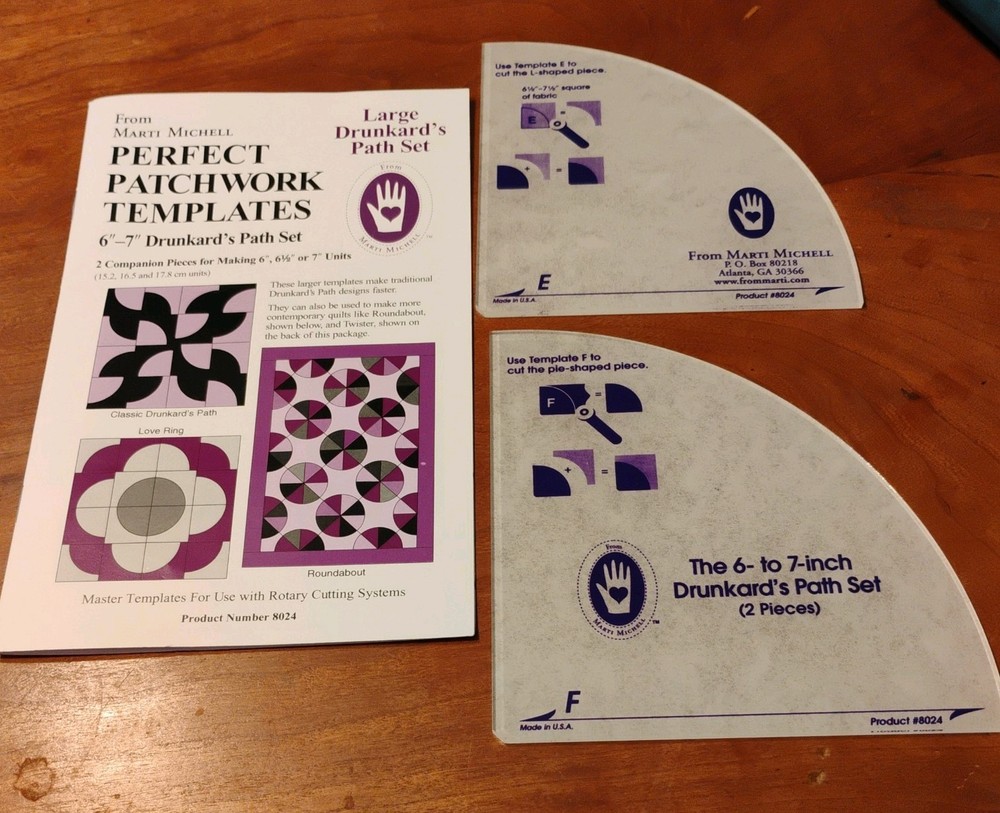 Marti Mitchell Large Drunkard's Path Set - 6" - 7" Drunkard's Path