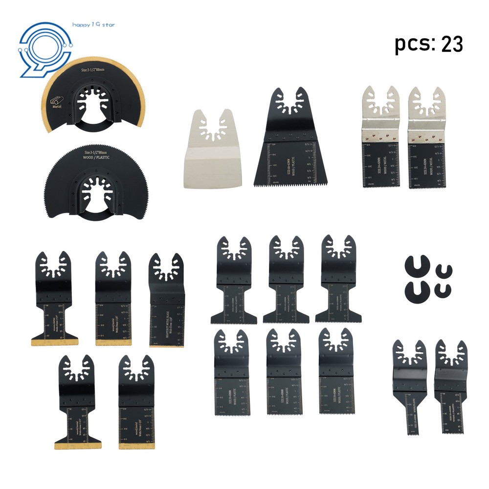 Titanium & Carbide Multitool Blades Kit 23 PCS Oscillating Multitool Blades