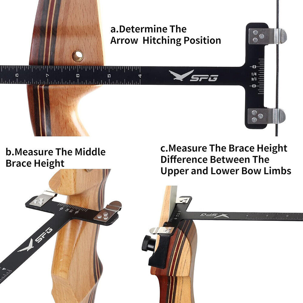 Archery Bow String Nocking Points Pliers with T Shape Turning Bow Square Ruler