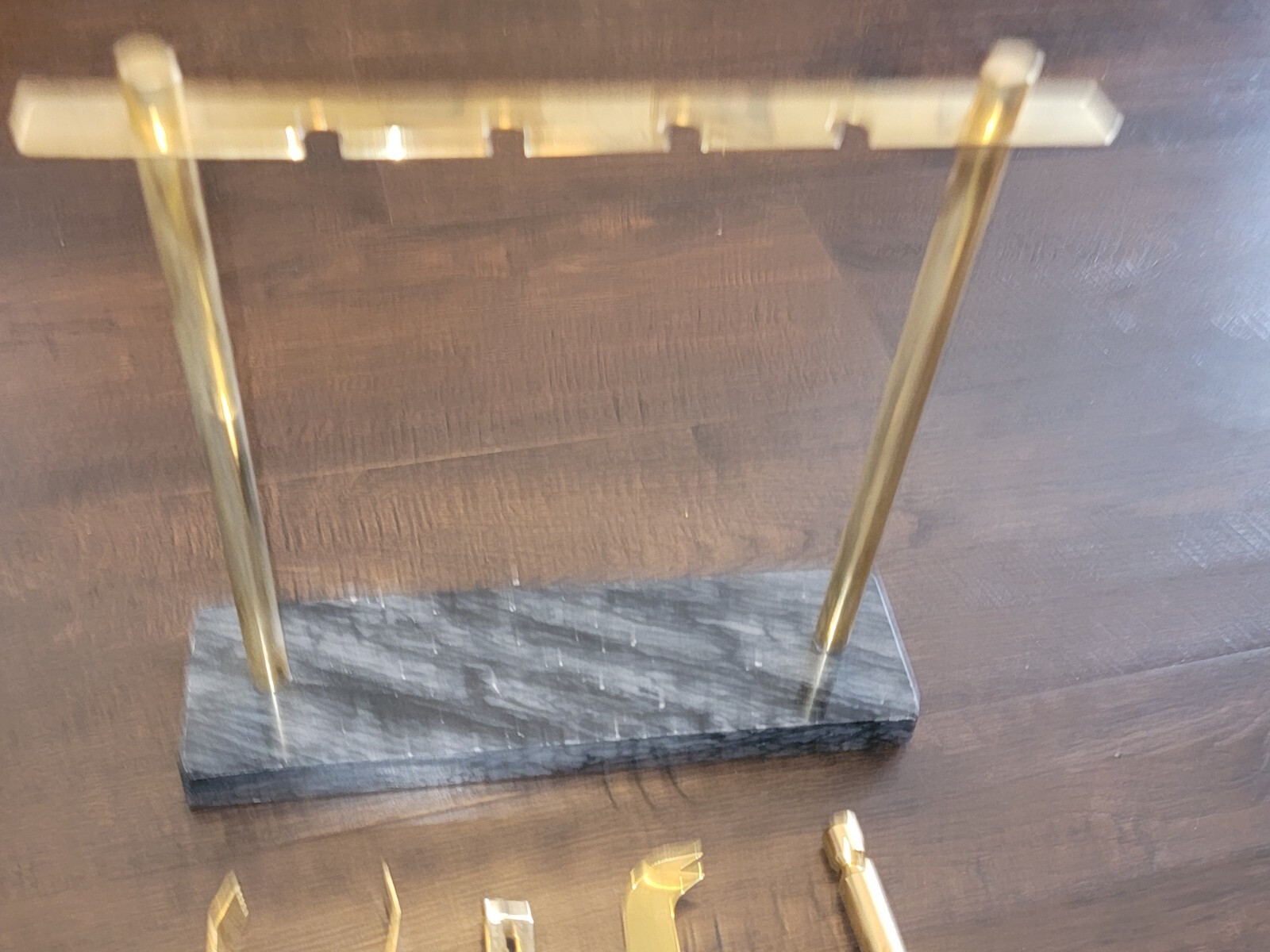 Bar Tool set w/ Marble stand Mid century modern Brass/Gold Home Decor