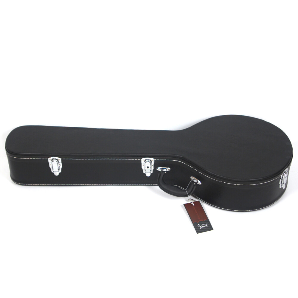 5-String 6-String Microgroove Pattern Leather Wood Banjos Case Black - NEW