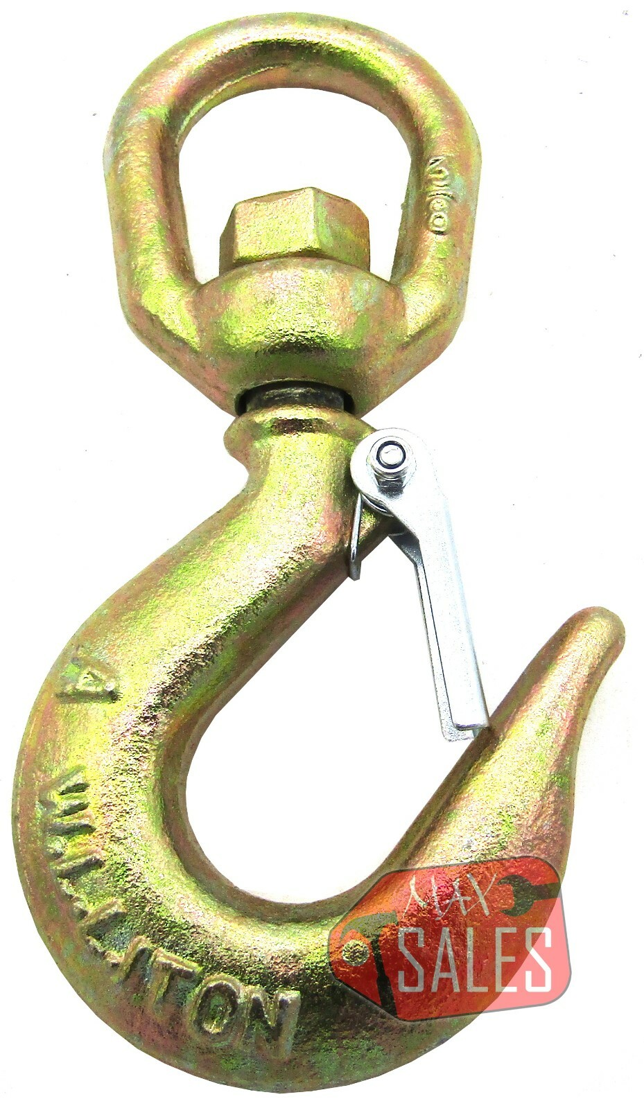 1 Ton Drop Forged Carbon Steel Swivel Eye Hook 3/8" Shackle w/ Latch G70