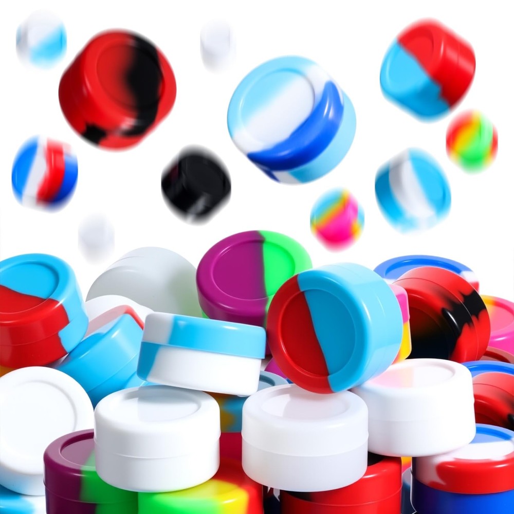 50 Pack 5ML Silicone Non-Stick Storage Jars for Multiple Uses
