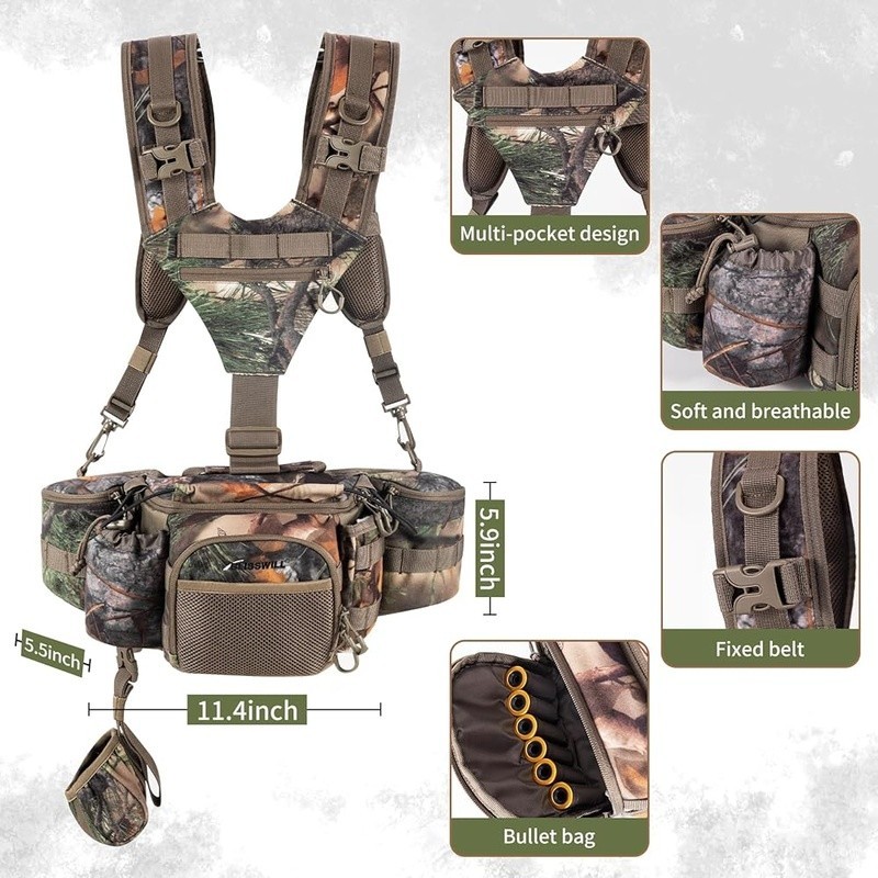 Durable Camo Hunting Backpack Stealth Multi Functional Storage Bag W/ Zippers US