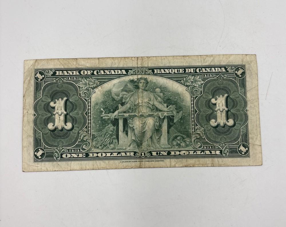 1937 Canada 1 Dollar Banknote Bill