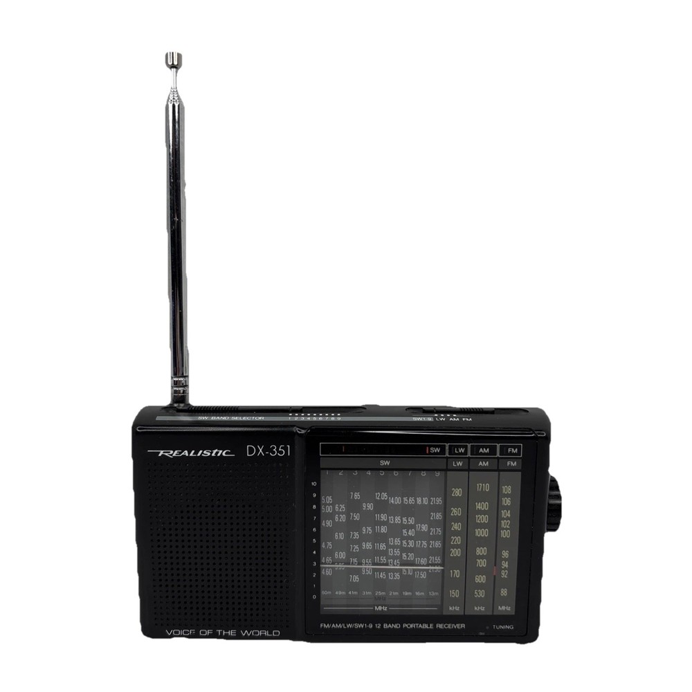 Realistic DX-351 Shortwave AM/FM Receiver World Band Radio Portable Tested