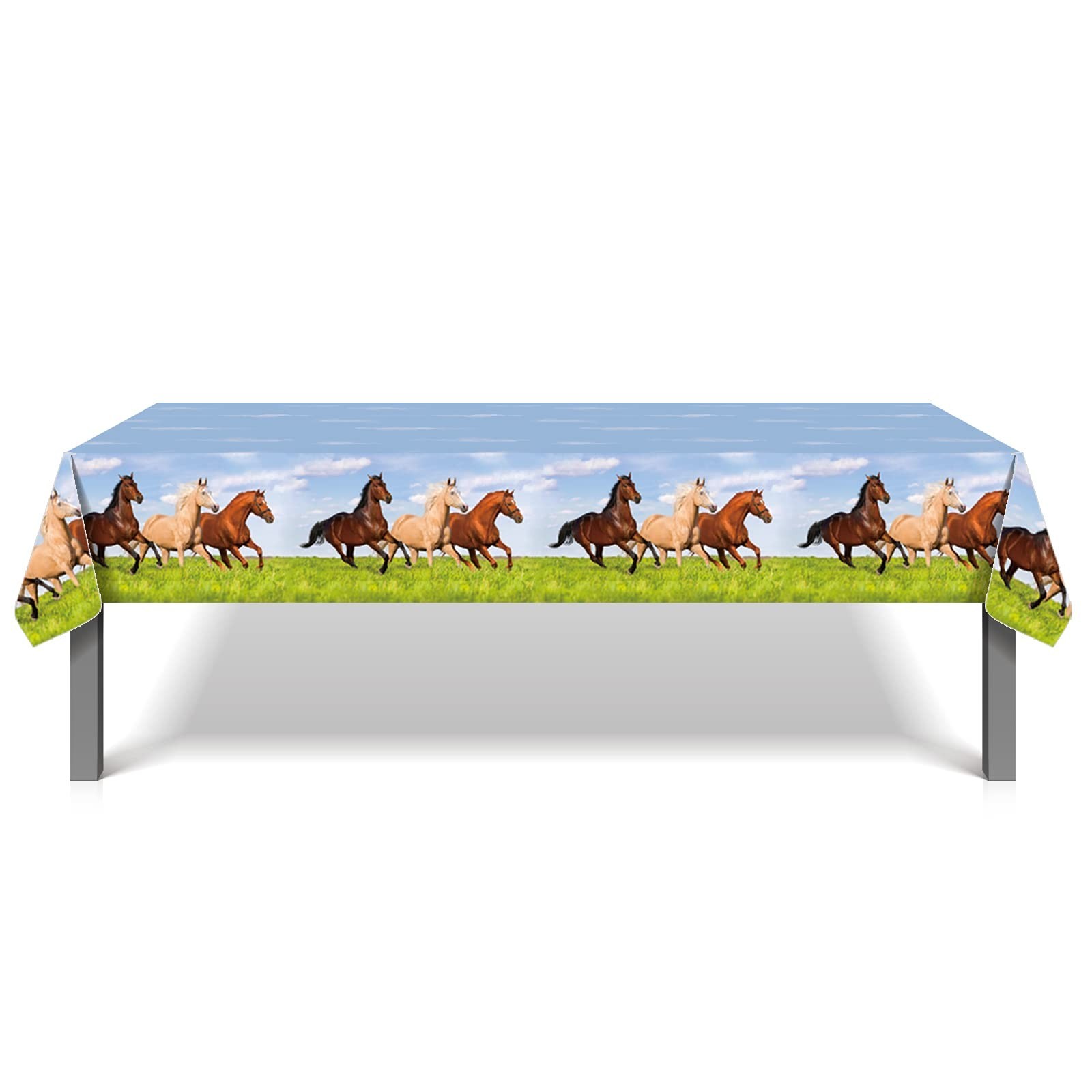 Lide Road Horse Racing Tablecover- 3 Pack 54 x 87 Inch Horse Table Cover Supp...