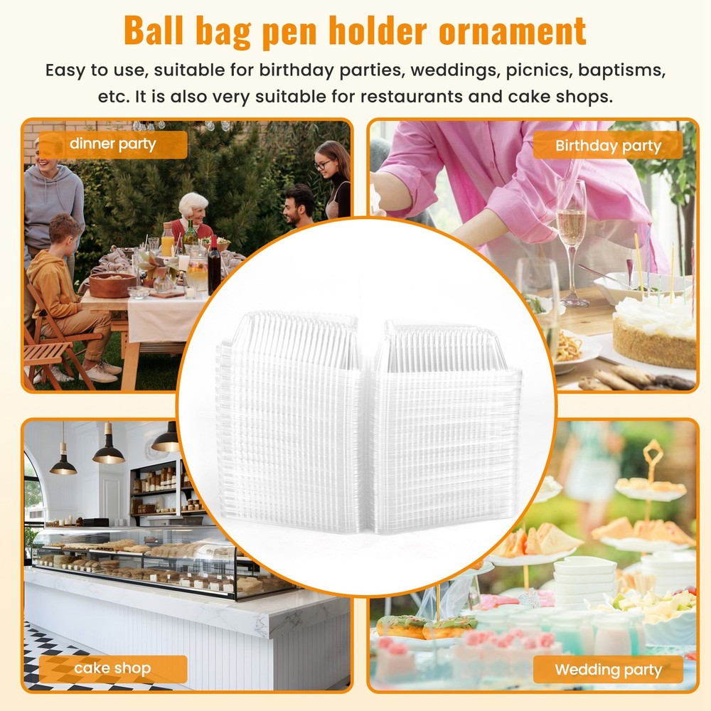 100Pcs Triangle Cheesecake Boxes Cake Box Triangle Pie Holders Cake6649