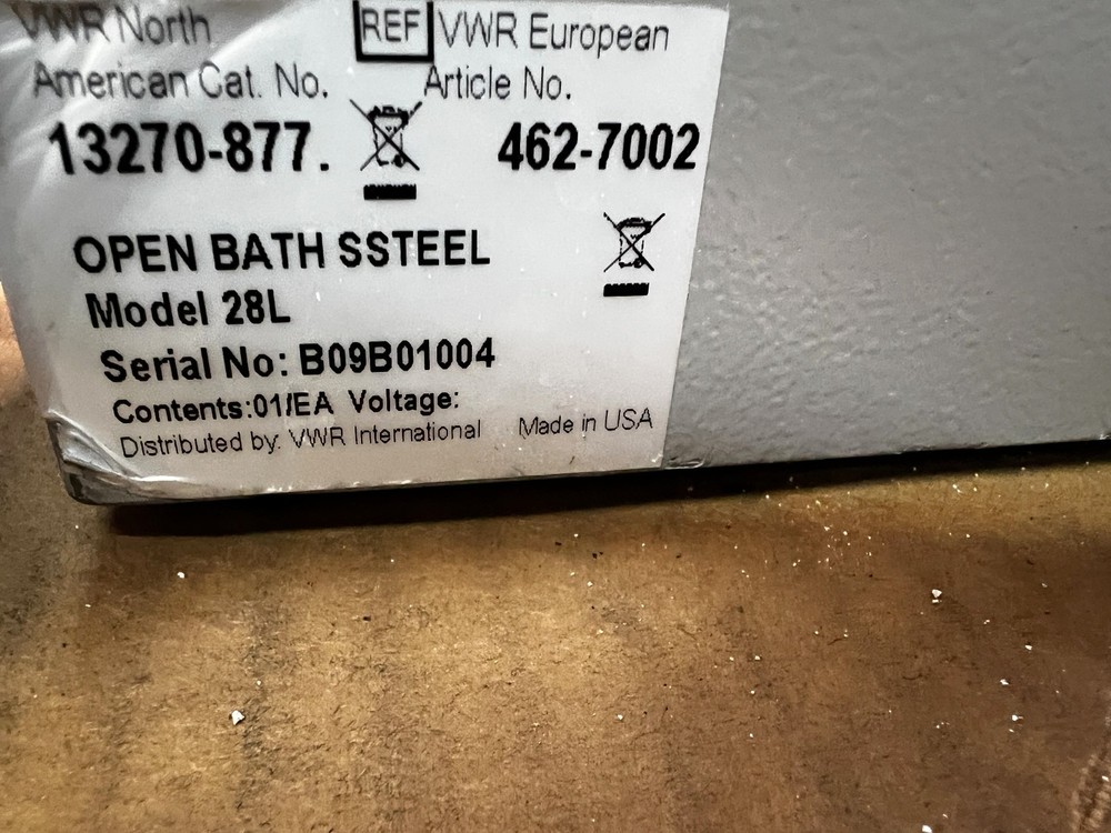 VWR # 13270-877 BATH MODEL 28L