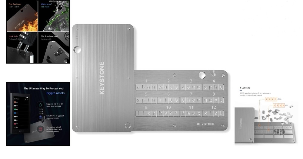 Durable Crypto Seed Storage Tablet - Complete Set with Anti-Tampering Features