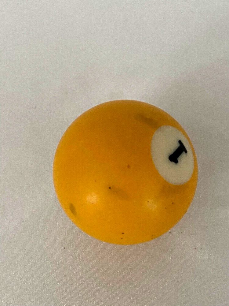 Vintage Billiard Pool REPLACEMENT BALL-Yellow Solid #1-2 1/4"