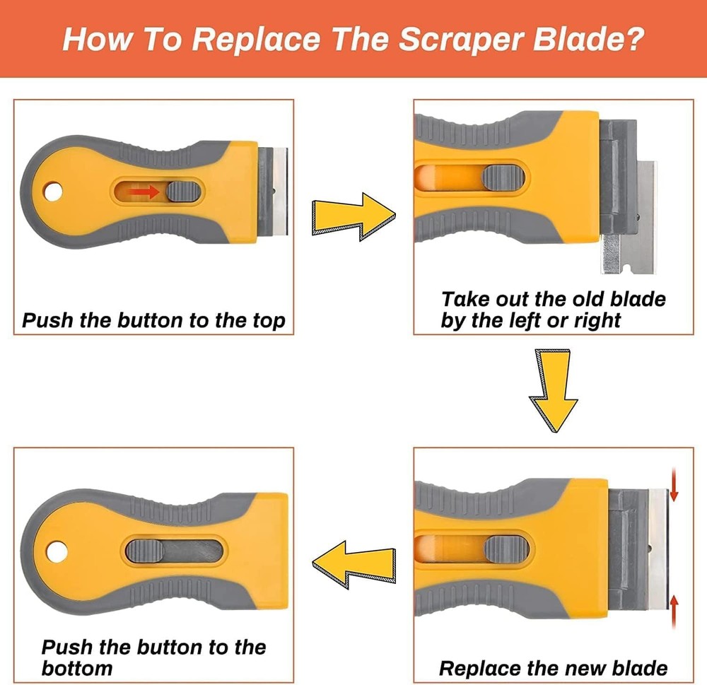 Razor Blade Scrape with 20pcs Extra Blades, Scraper Tool, Razor Blade Retractabl
