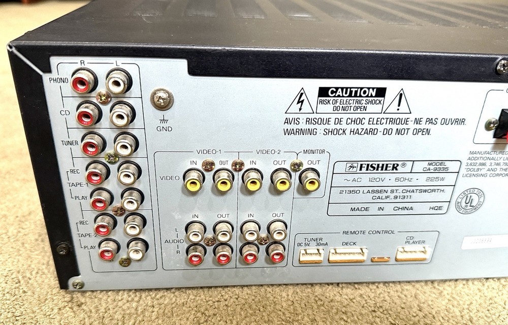 Fisher Studio Standard Ca-9335 Stereo Amplifier Operation Confirmed