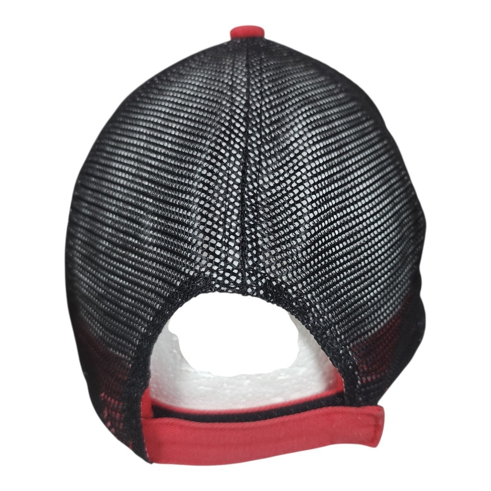 TOYOTA EMBLEM HAT CAP RED BLACK DISTRESSED MESH BACK PATCH