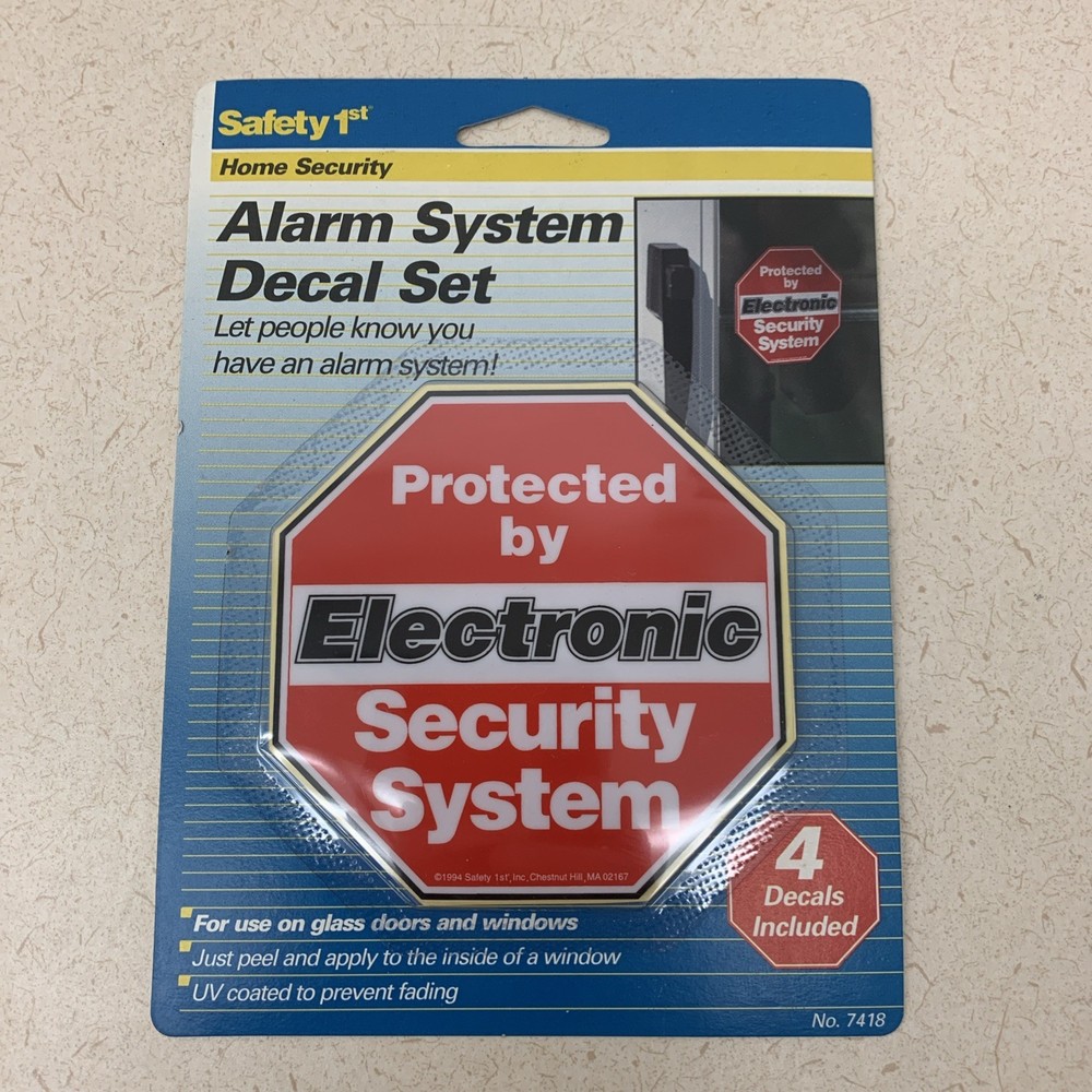 NEW SECURITY STICKER SET 4 Decals Protected By Electronic Security Alarm System