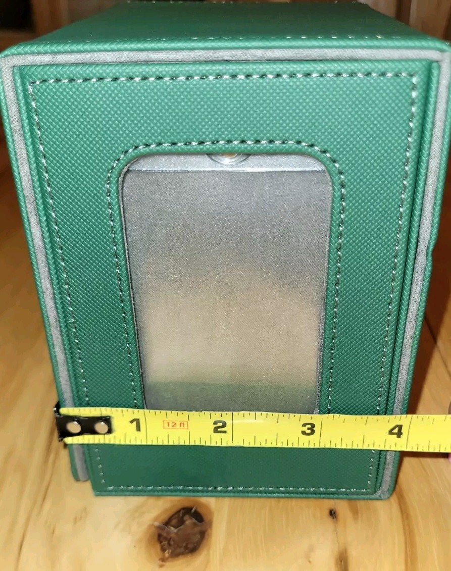 MTG Commander Deck Card Box Display Window Dice Drawer 100+ Double Sleeved Green
