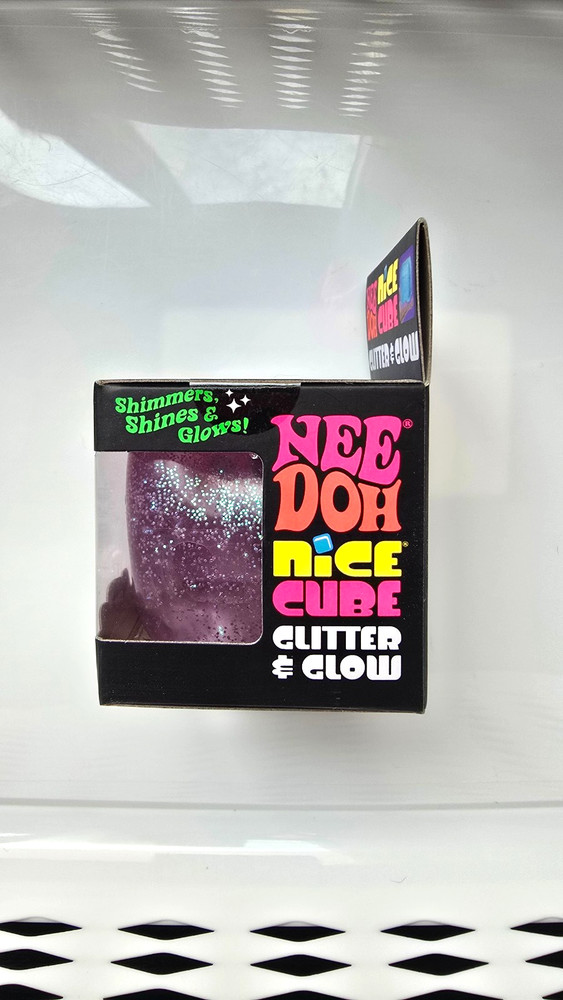 PURPLE NEEDOH NICE CUBE GLITTER & GLOW! NEW! SUPER SOLID SQUISH!