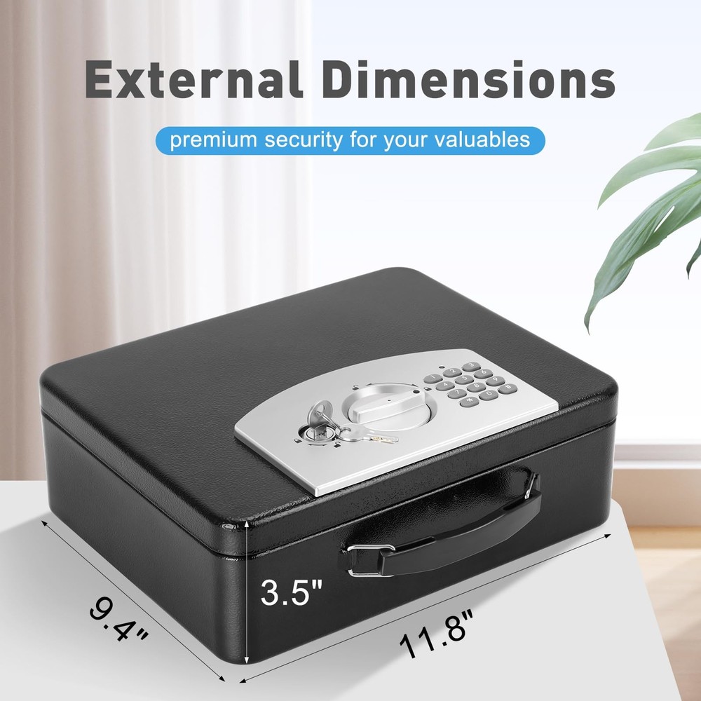 KYODOLED Safe Box with Digital Keypad Lock, Lock Box with Code for Personal I...